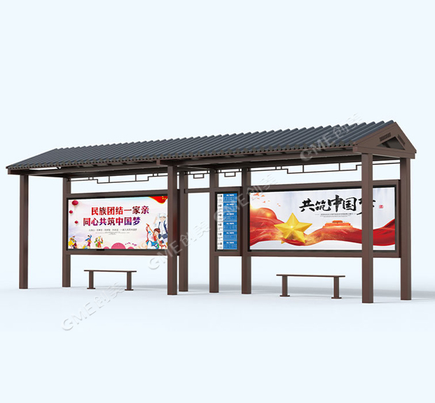 仿古候车亭效果图 仿古候车亭效果图